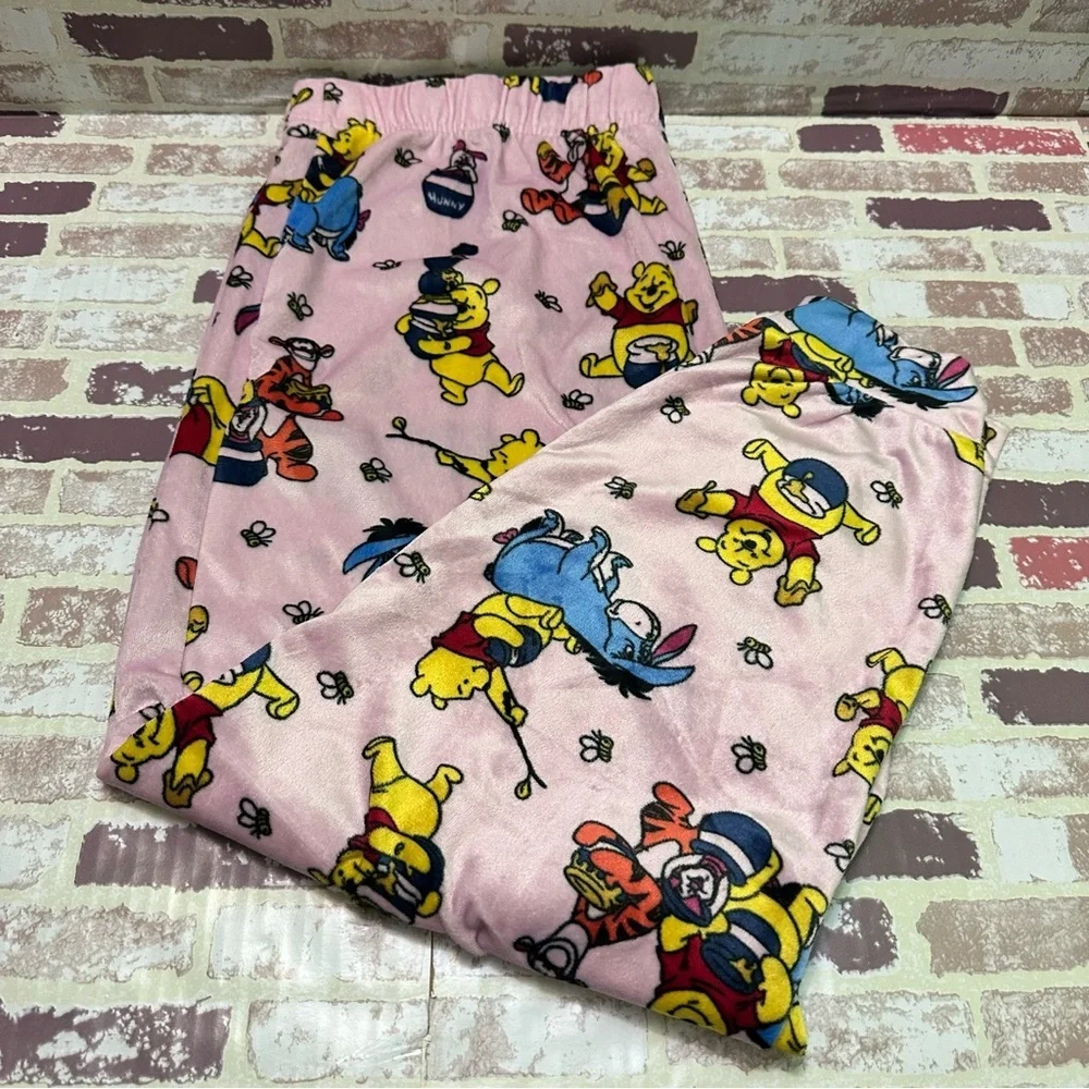 Disney Winnie Pink and Yellow Pajama Bottoms with Playful Cartoon Design - Picture 8 of 9